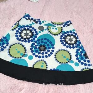 My Michelle A-Line Skirt with Blue and Green Circles
